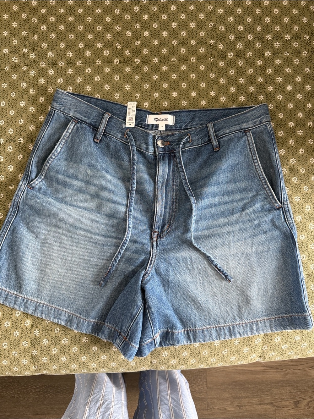 Madewell Light Blue Denim Drawstring Shorts